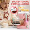 Joyin Play Kitchen Toys, Pretend Play Kitchen Appliances Toy Set with Coffee Maker, Mixer, Toaster with Realistic Lights& Sounds, Birthday Gift for Kids Ages 3+, Pink