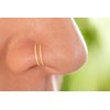 Gold Spiral Nose Ring Hoop - Handmade 14k Gold Double Spiral Nose Piercing - Thin Hypoallergenic 20 Gauge Wire 7mm Nose Piercing Jewelry