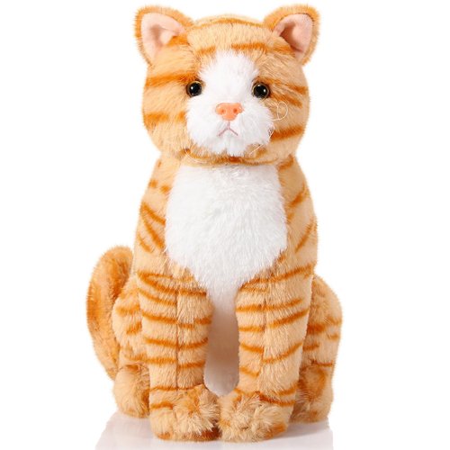 Libima 13 Inch Orange Cat Stuffed Animal Plush Toy Realistic Cat Plush Toy Soft Cute Stuffed Kitt...