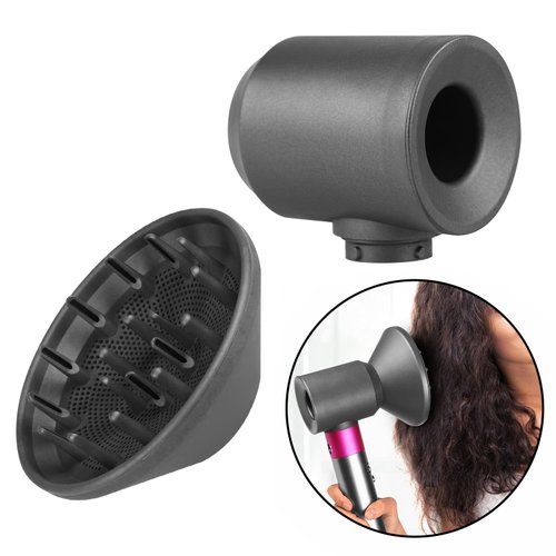 Upgraded Hair Dryer Diffuser and Adaptor for Dyson Airwrap Styler Hair Dryer Attachment Parts (Grey)