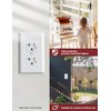 AIDA Duplex Receptacle Outlet, 20Amp 125V Wall Outlet, Residential, 3-Wire, Self-Grounding, UL Listed, Push & Side Wire, White (10 Pack)