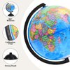 World Globe for Kids Learning - 8 inch Interactive Earth Globe with Stand for children Educational Geography, Spinning World Globes Map Decorative Kids Room, Classroom, Desk, Office, Home