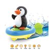 Dollibu Boat Racer Buddy, Fun Educational Bath Toy Finger Puppet Pull and Go Water Racing Sea Life Pal for Shower Pool Bathtub Swim Hard Surface - Baby Toddler and Boy - 6 Inch - 3 in 1 Game - Penguin