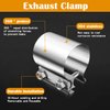 Tnuocke 2.5" Butt Joint Band Exhaust Seal Clamp Sleeve,63mm Stainless Steel Exhaust Sleeve Band for Exhaust Pipe, Muffler,Manifolds,Coupler H-031-63