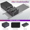 MTG Deck Box with Dice Tray, 5 in 1 Commander Deck Box Fits 840+ Sleeveless Cards, Leather Magnetic Deck Box MTG, Detachable Deck Box TCG CCG YuGiOh, Trading Card Deck Box with 8 Dividers (Black&Gray)