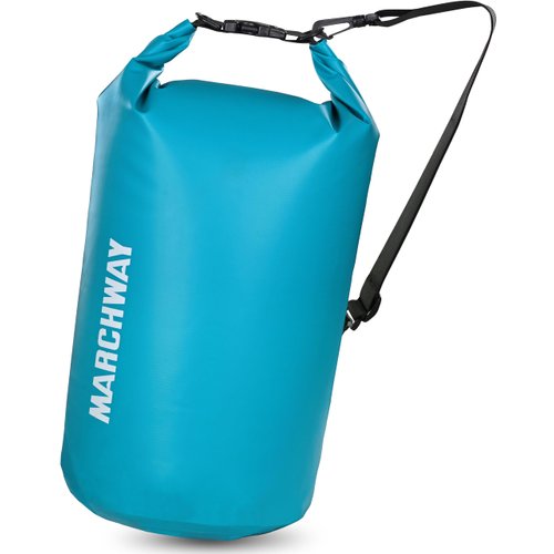 MARCHWAY Floating Waterproof Dry Bag Backpack 5L/10L/20L/30L/40L, Roll Top Sack Keeps Gear Dry for Kayaking, Rafting, Boating, Swimming, Camping, Hiking, Beach, Fishing (Teal, 5L)