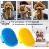 Kwispel 2 Pcs Dog Grooming Brush, Pet Shampoo Brush Dog Bath Grooming Shedding Brush Soothing Massage Rubber Comb with Adjustable Strap for Short Long Haired Dogs and Cats