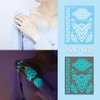 HAIIDOAK Temporary Tattoos (Starlight), 9 Pcs Glow in the Dark Henna Tattoo Kit, Perfect for Choker, Hand and Collar Decoration Rave Festival Accessories (Style B)