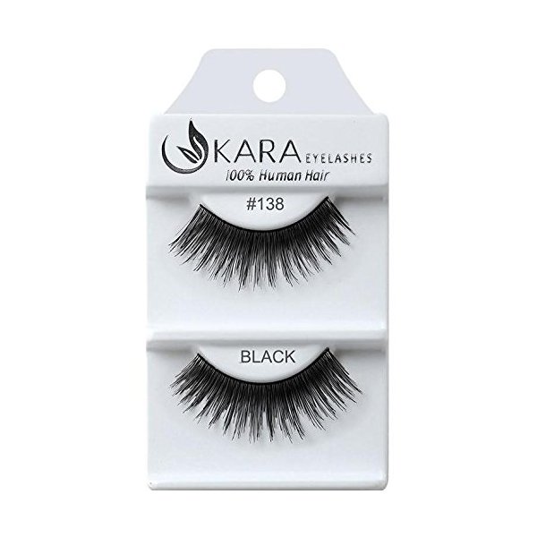 u KARA 100% Human Hair Natural False Eyelashes (#K-EL-138-12 Pack) Fake Lash Makeup
