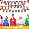 Breling Hero Birthday Party Banner Hero Birthday Party Decorations Hero Paper Pennant Banner Garland Decor for Kids Boys Birthday Party Supplies Baby Shower Wall Decoration(4 Pcs)