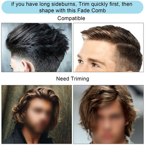 FOWSRHRG Fade Combs - 2PCS Barber Gradient Positioning Combs, Flat/Curved Push Edge for Blending Fades, Hair Cutting Guide Tools for Home & Salon Use