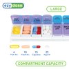 Ezy Dose Weekly (7-Day) AM/PM Pill Organizer, Vitamin and Medicine Box, Small Pop-out Compartments, 2 Times a Day, Blue and Purple Lids