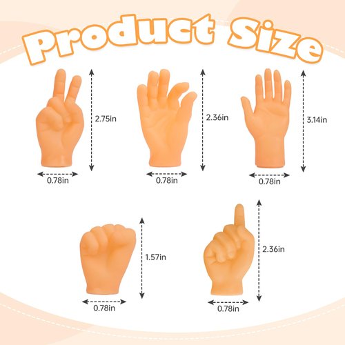 30 pcs Tiny Hands Finger Puppets, Mini Hands Little Small Hands Mini Thing Gag Performance Funny Fingers for Puppet Show Gifts Classroom Prizes Party Favors for Kids (7 Styles)