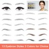 Eyebrow Tattoo Stickers 81 Pairs, 9 Sheets Eyebrow Temporary Tattoo Peel Off Sticker Waterproof 6D Hair-Like False Instant Transfer for Women, Girls | Natural Strokes, Shaping