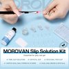 Morovan Nail Slip Solution - 2.5oz Anti-Stick Gel Liquid for Poly Gel Nails with Dual-Ended Brush - For Beginners