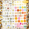 105 PCS Daisy Flower Temporary Tattoos Cute Birthday Party Decorations Favors Supplies Decor Groovy Spring Boho Yellow While Daisy Flower Hippie Stickers For Girls Gift School Prizes Rewards