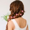 20Pcs Hot Pink Small Flower Hair Clips for Women, Mini Flower Clips for Hair Flower Hair Pins Wedding Hair Accessories for Women Girls