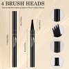 4-Head Split Waterproof Long-lasting Eyebrow Pencil, 2PCS Waterproof Magic Eyebrow Pencil Microblading Eyebrow Pencil,Creates Natural Looking Brows Eye Eyebrow Makeup Eyebrow Pen (Black-2pcs)