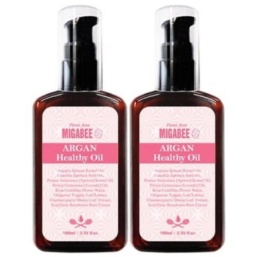 MIGABEE Argan Hair Oil floral rose 100ml / 3.4 fl oz * 2pcs