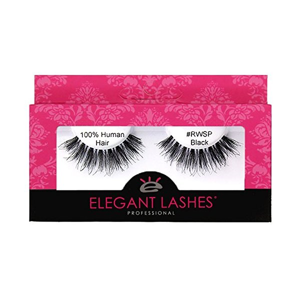 Elegant Lashes #RWSP Black | Wispy False Eyelashes (Premium 100% Natural Human Hair Wispies)