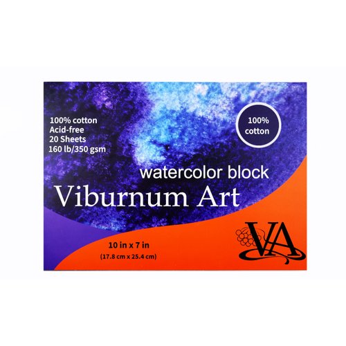 Viburnum Art Cotton Watercolor Paper Pad 160lb/350gsm Cold Press Watercolor Block Watercolor Paper Artist Paper for Adults and Students 20 Sheets 10 x 7 Inches