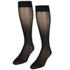 NuVein Sheer Compression Stockings, 15-20 mmHg Support, Women's Medium Denier Nylons, Knee High, Closed Toe, Black, Small