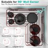 YASONIC Corner Shower Caddy, 3-Pack Adhesive Shower Caddy with Soap Holder and 12 Hooks, Rustproof Stainless Steel, No Drilling Wall Mounted Rack Organizer, for Bathroom, Bronze