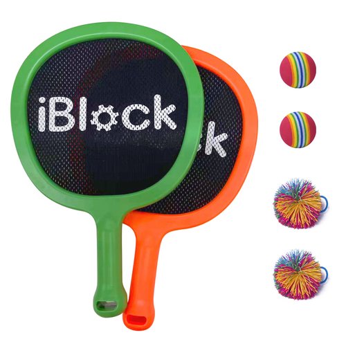 Smartwo Portable Paddles and Bouncy Balls Set for Kids or Adults’ Indoor Outdoor Activities, Sport Game for Beginner or Intermediate, Swing Racket in Beach Pool Backyard Playground Lawn Park or Court