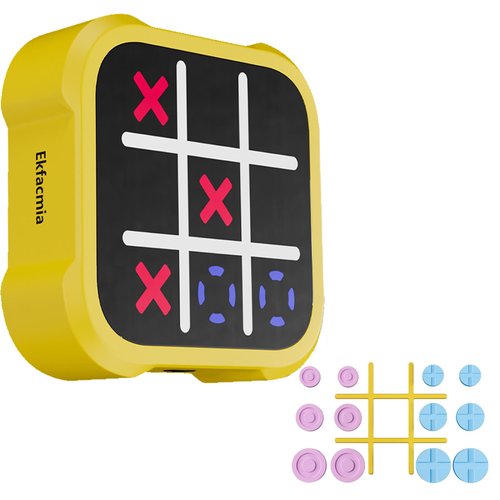 Ekfacmia Tic Tac Toe Bolt Game, 3-in-1 Fidget Toys Board Games, Handheld Puzzle Game Console, Portable Travel Games for Memory Growth for Kids Birthday Gifts for Ages 3+