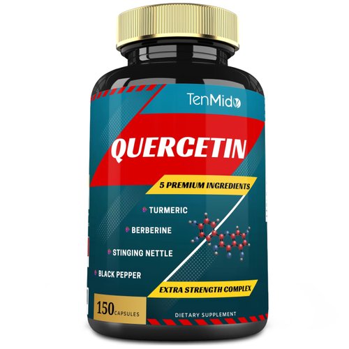 Quercetin Supplements Capsules 3550mg, 5 Months Supply, 150 Caps - Supports Immune System & Cardiovascular, Respiratory Health, Antioxidants with Berberine, Stinging Nettle, Turmeric, Black Pepper