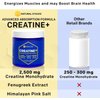 NATURAL STACKS Creatine Monohydrate Pills 2500mg - Maximum Absorption Formula w/Himalayan Salt & Fenugreek | Supports Brain Health, Endurance & Muscle Building - 120 Creatine Capsules