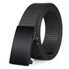 FAIRWIN Men's Ratchet Web Belt,1.25 inch Nylon Automatic Buckle Belt,No Holes Invisible Belt for Men(Black, S)