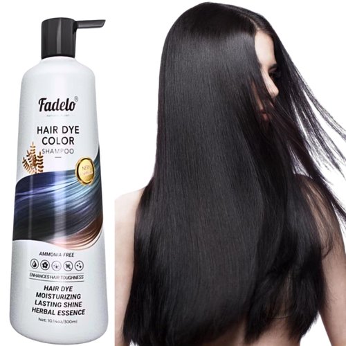 3-in-1 Hair Color Shampoo (10.14 Fl Oz) - Gray Hair Coverage, Moisturizing & Long-lasting Shine, New Semi-Permanent Formula for Men & Women (Black)