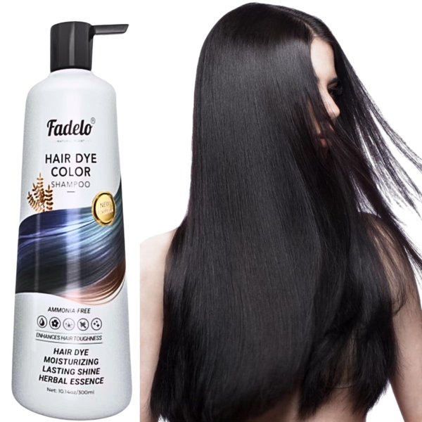 3-in-1 Hair Color Shampoo (10.14 Fl Oz) - Gray Hair Coverage, Moisturizing & Long-lasting Shine, New Semi-Permanent Formula for Men & Women (Black)