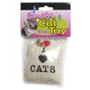 Boss Pet Scruffy's Catnip I Love Cats Catnip Burlap Sack with Bell and Heart Cat Toy