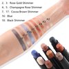 Vodisa Eyeshadow Stick, Cream Eyeshadow Pencil Crayon, Smooth High Pigmented Eye Shadow Pen, Waterproof Long Lasting Highlighter Eye Makeup Set Champagne Rose Shimmer
