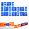 K TOMOTO Racetrack Connectors Set of 25, Compatible with Hotwheels Track | Straight Track Race Track Connectors Replacements(Blue)