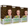 Nisha Creme Hair Color Pack of 3 Light Brown,Beautiful Color Permanent Hair Dye,Long-Lasting High-Definition Color,Shine & Silky Softness, Permanent Hair Color,Ammonia Free, Vegan, Cruelty Free
