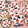 durony 96 Pieces Casino Theme Party Supplies Casino Paper Plates and Napkins Disposable Casino Party Plates Forks Poker Club Las Vegas Birthday Party Decorations, Serve 24 Guests