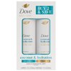 Dove Shampoo and Conditioner Coconut & Hydration 2 Count for Dry Hair with Bio-Protein Care Technology and Coconut Oil 12 Fl Oz