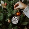 GRAPHICS & MORE Makeup Lipstick Compact Eyeshadow Mascara Drawing Porcelain Scalloped Holiday Christmas Tree Ornament - 2.8" (7.1 cm)