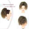 CINHOO Loose Wavy Curly Messy Bun Hair Piece for Thinning Hair Pieces for Women,Short Gray Mix Light Brown Drawstring Ponytail Extensions for Women Synthetic Hair Extensions for Women(Grayish Brown)