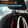 LANVRION Car Headrest Hooks for Purses and Bags, Upgraded 2 in 1 Cars Back Seat Head Rest Hanger Vehicle Leather Organizer Storage Holder Hook Matching Cars Interior, 1-Pack, Black