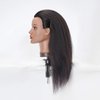 Hairlink 100% Real Hair Afro Mannequin Head Hairdresser Hair Styling Training Head Dolls for Cosmetology Manikin Maniquins Practice Head with Stand (9926B0216)