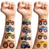 Monster Truck Temporary Tattoos for Kids, 96PCS Birthday Party Supplies Favors Super Cute Fake Tattoos Stickersfor Boys Party Decorations School Rewards Gifts