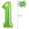 Tellpet Birthday Number Balloons, Number 1 Balloon, Green Foil Mylar Balloons, 40 Inch