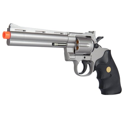 UKARMS Spring Airsoft Gun - 6 Shot 357 Magnum Revolver w/Shells + 6mm BBS (Silver)