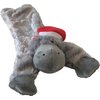 Midlee Hippo Stuffingless Christmas Dog Toy with Santa Hat