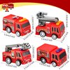 Conagel 24 Pcs Mini Pullback Fire Truck Toy Bulk Small Fire Trucks Toy Plastic Fire Engine Toy Trucks for Firefighter Birthday Party Supplies, 4 Styles