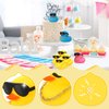18 Pcs Mini Rubber Ducks Baby Shower Tiny Rubber Ducks Bulk with Sunglasses, Float Bath Toys Bathtub Duckies Mini Ducks for Shower Birthday Party Favors Carnival Gift (Yellow, Pink, Blue)